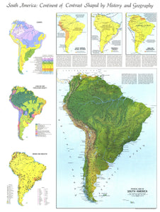 Physical Map Of South America Map 1972