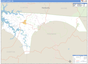 Pickett County, Tennessee Zip Code Wall Map