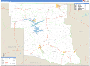 Pike County, Arkansas Zip Code Wall Map