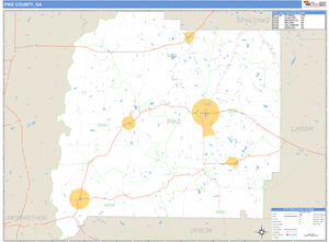Pike County, Georgia Zip Code Wall Map