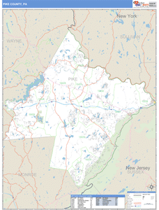 Pike County, Pennsylvania Zip Code Wall Map