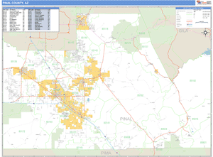 Pinal County, Arizona Zip Code Wall Map