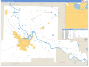 Pine Bluff, Arkansas Metro Area Wall Map