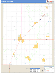 Pipestone County, Minnesota Zip Code Wall Map