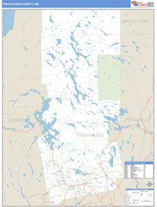 Piscataquis County, Maine Zip Code Wall Map