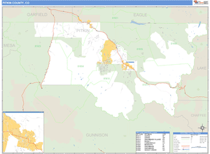Pitkin County, Colorado Zip Code Wall Map