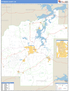 Pittsburg County, Oklahoma Zip Code Wall Map