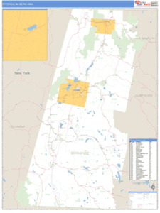 Pittsfield, Massachusetts Metro Area Wall Map