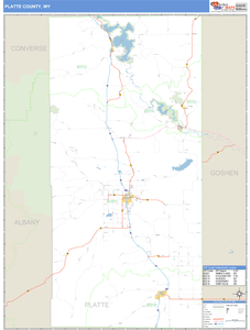 Platte County, Wyoming Zip Code Wall Map