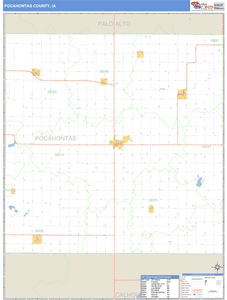 Pocahontas County, Iowa Zip Code Wall Map