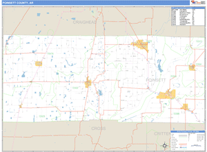 Poinsett County, Arkansas Zip Code Wall Map