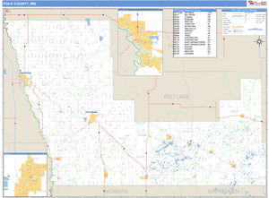Polk County, Minnesota Zip Code Wall Map