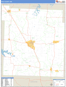 Polk County, Missouri Zip Code Wall Map