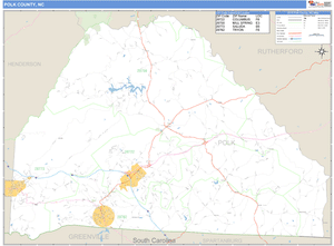 Polk County, North Carolina Zip Code Wall Map