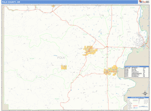 Polk County, Oregon Zip Code Wall Map