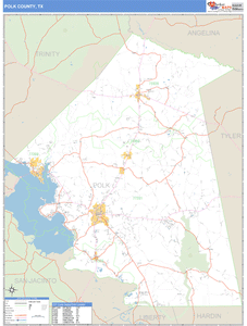Polk County, Texas Zip Code Wall Map
