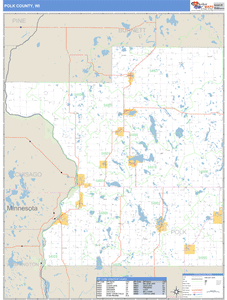 Polk County, Wisconsin Zip Code Wall Map