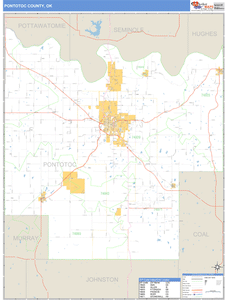 Pontotoc County, Oklahoma Zip Code Wall Map
