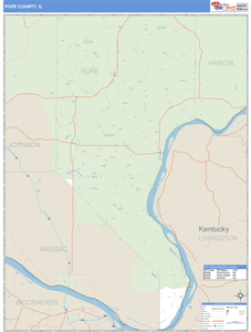 Pope County, Illinois Zip Code Wall Map