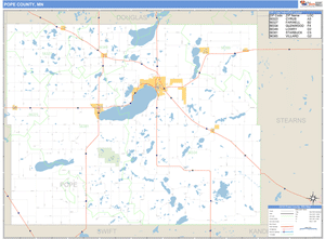 Pope County, Minnesota Zip Code Wall Map