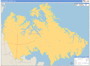 Poquoson County, Virginia Zip Code Wall Map