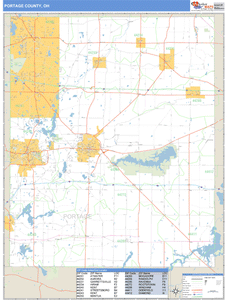 Portage County, Ohio Zip Code Wall Map