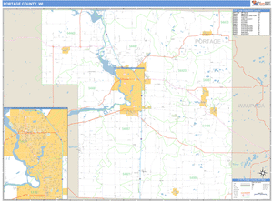 Portage County, Wisconsin Zip Code Wall Map