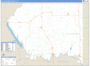 Pottawatomie County, Kansas Zip Code Wall Map