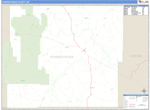 Powder River County, Montana Zip Code Wall Map