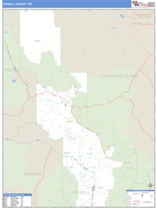Powell County, Montana Zip Code Wall Map