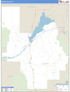Power County, Idaho Zip Code Wall Map