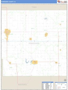 Poweshiek County, Iowa Zip Code Wall Map