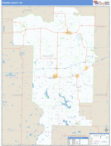 Prairie County, Arkansas Zip Code Wall Map