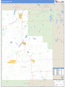 Price County, Wisconsin Zip Code Wall Map