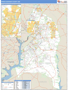 Prince George's County, Maryland Zip Code Wall Map
