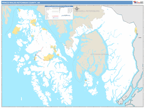 Prince of Wales County, Alaska Zip Code Wall Map