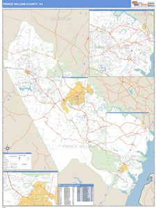 Prince William County, Virginia Zip Code Wall Map