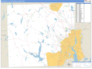 Providence-Fall River-Warwick, Rhode Island Metro Area Wall Map