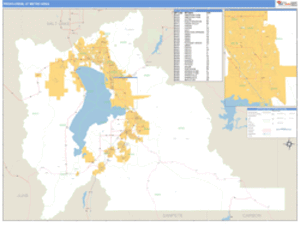 Provo-Orem, Utah Metro Area Wall Map