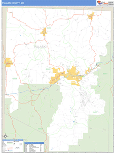 Pulaski County, Missouri Zip Code Wall Map
