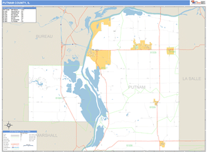 Putnam County, Illinois Zip Code Wall Map