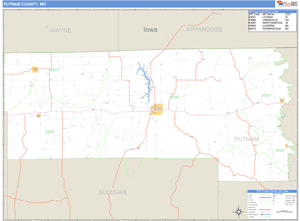Putnam County, Missouri Zip Code Wall Map
