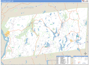 Putnam County, New York Zip Code Wall Map