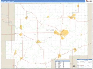 Putnam County, Ohio Zip Code Wall Map