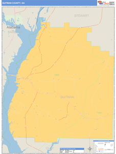 Quitman County, Georgia Zip Code Wall Map
