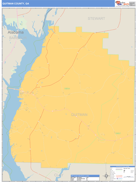 Quitman County, Georgia Zip Code Wall Map Market Maps (IDI)