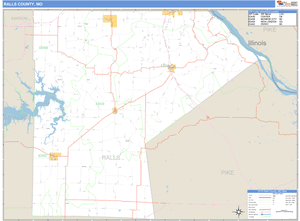 Ralls County, Missouri Zip Code Wall Map