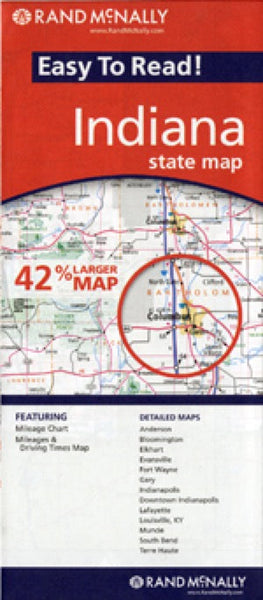 Rand McNally Indiana Travel Map Eastview