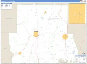 Randolph County, Georgia Zip Code Wall Map