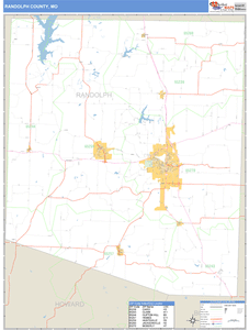 Randolph County, Missouri Zip Code Wall Map